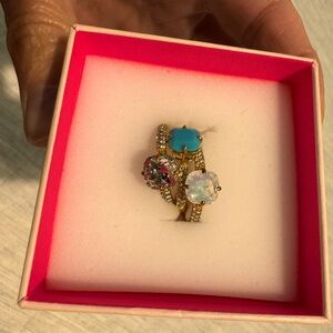 Cushion Cut Stacked Rings (set of 3) size 9